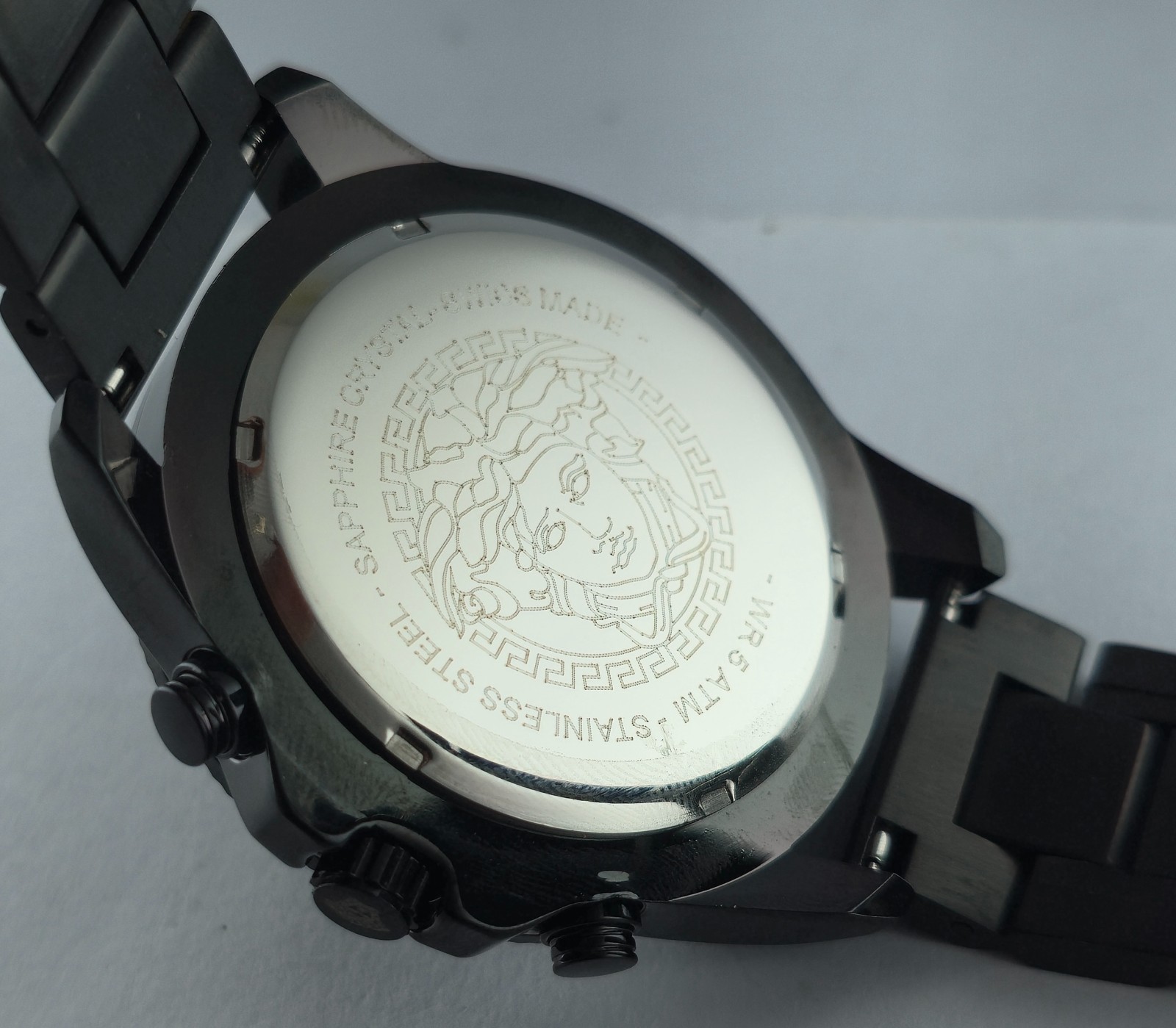 Working Versace Chronograph Green Dial with Date Men’s Wristwatch Steel Band