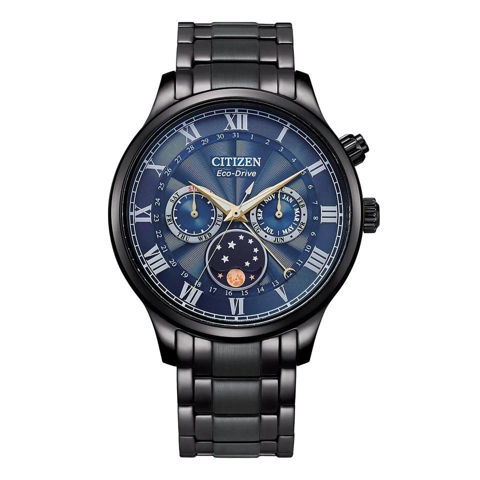 CITIZEN AP1055-87L Eco-Drive Day, Date and Month Display Moon Phase Men’s Watch