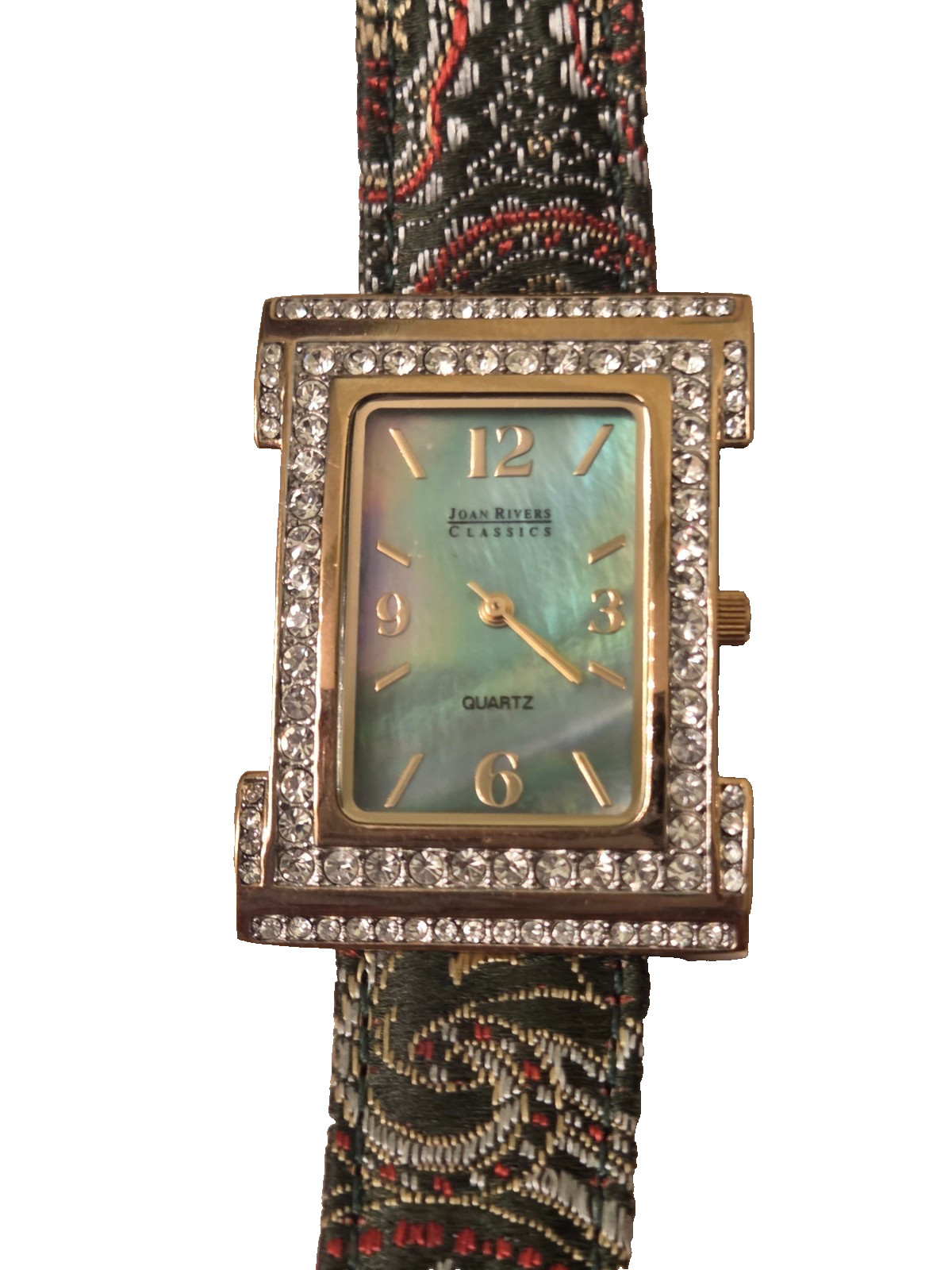 Vintage Joan Rivers Classics Gold Tone Wristwatch Paisley Leather Band V377
