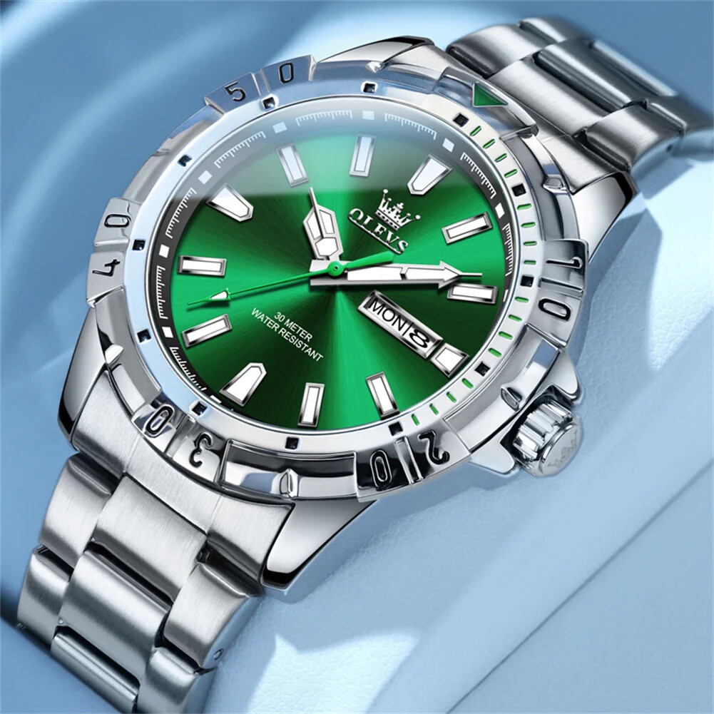 OLEVS LUXURY MEN’S WATCH WATERPROOF STAINLESS -STEEL