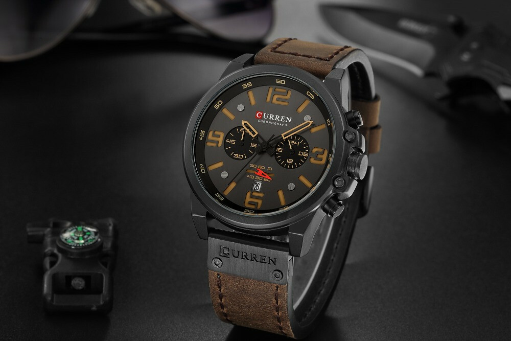 CURREN Men Watch Top Brand Men Military Sport Wristwatch Leather Quartz Watches