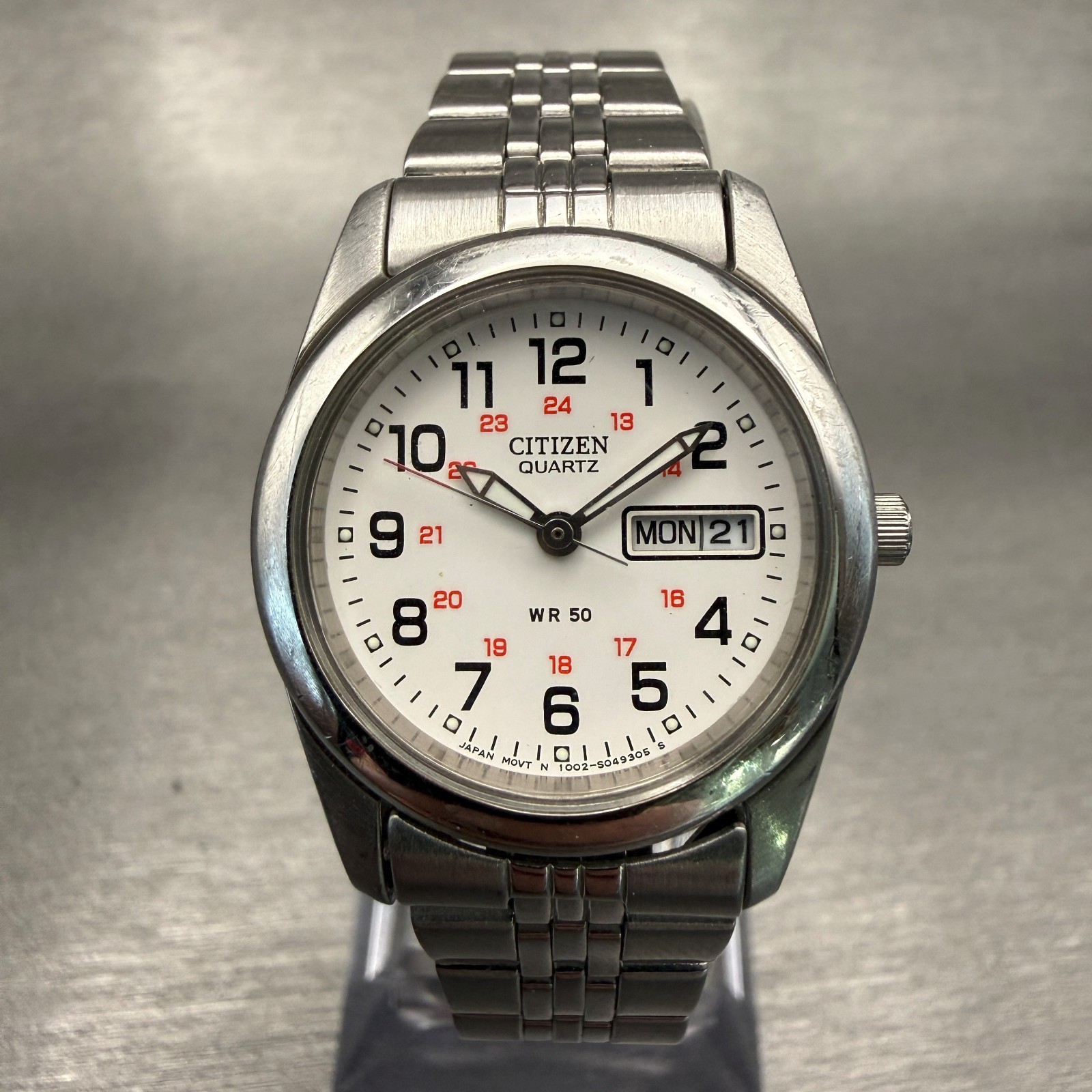 Citizen Watch Women 25mm White Dial Steel Daydate Round 1002-S029317 New Battery