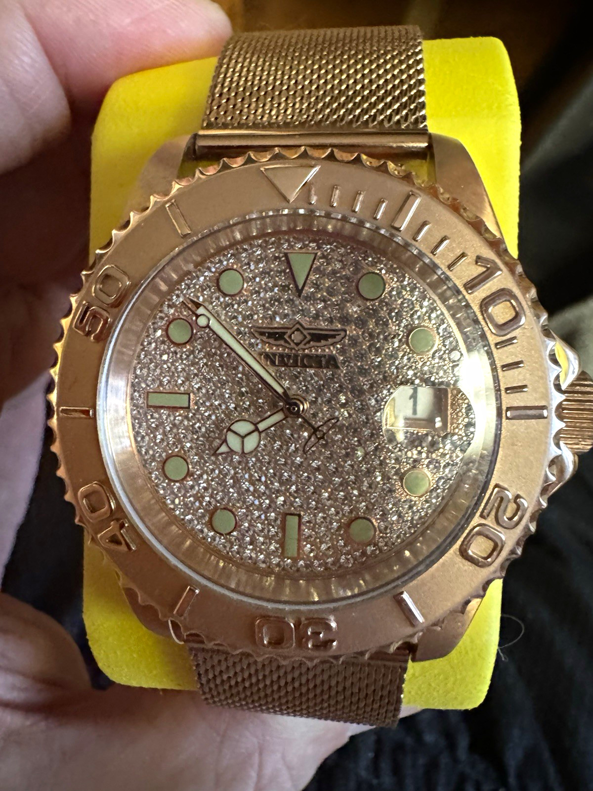 Invicta Pro Diver Velaquest 50285 Rose Gold 43mm New Mesh Braclet