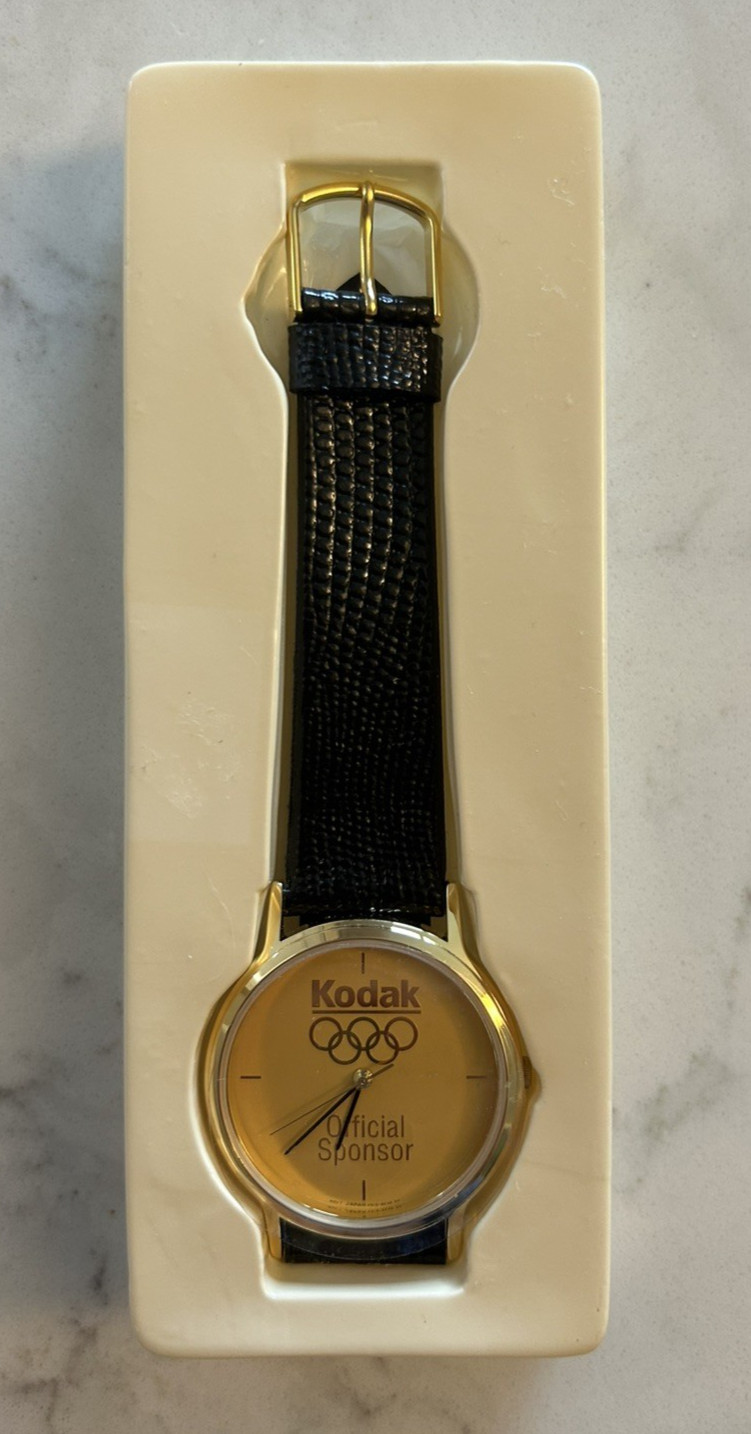 KODAK Official Olympics Sponsor Wrist Watch Vintage Leather Band