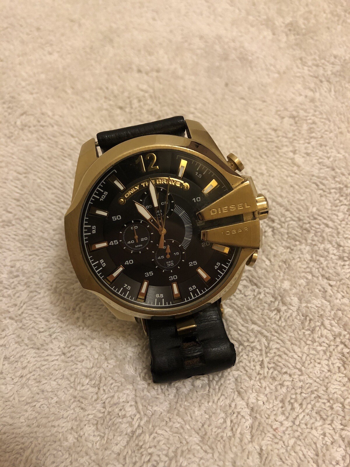 Diesel Mega Chief “Only The Brave” 10 Bar Mens Watch Stainless Steel DZ-4344