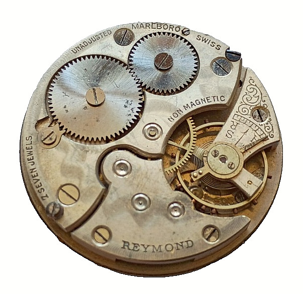 Reymond Marlboro Swiss 41.4mm Pocket Watch Movement 7 Jewel parts restoration