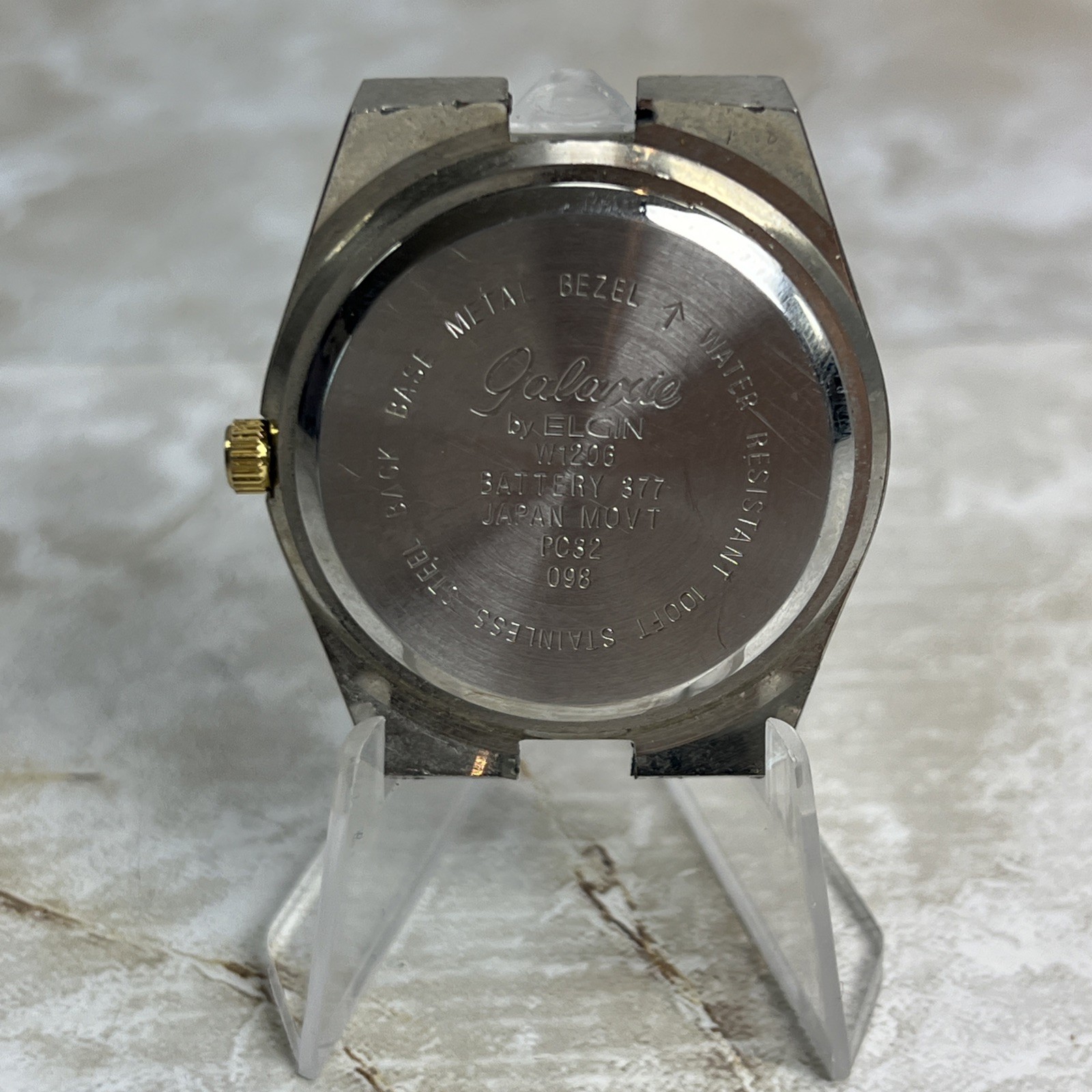 Vintage Galaxie by Elgin Watch Gold/Silver Tone Works NEEDS BATTERY – NO BAND