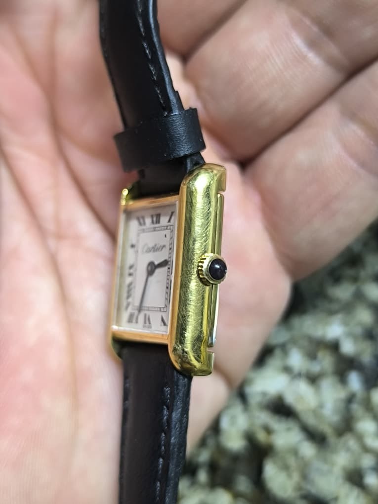 Vintage Cartier Tank Pre-must 18k Electroplated 1970s 21x28mm