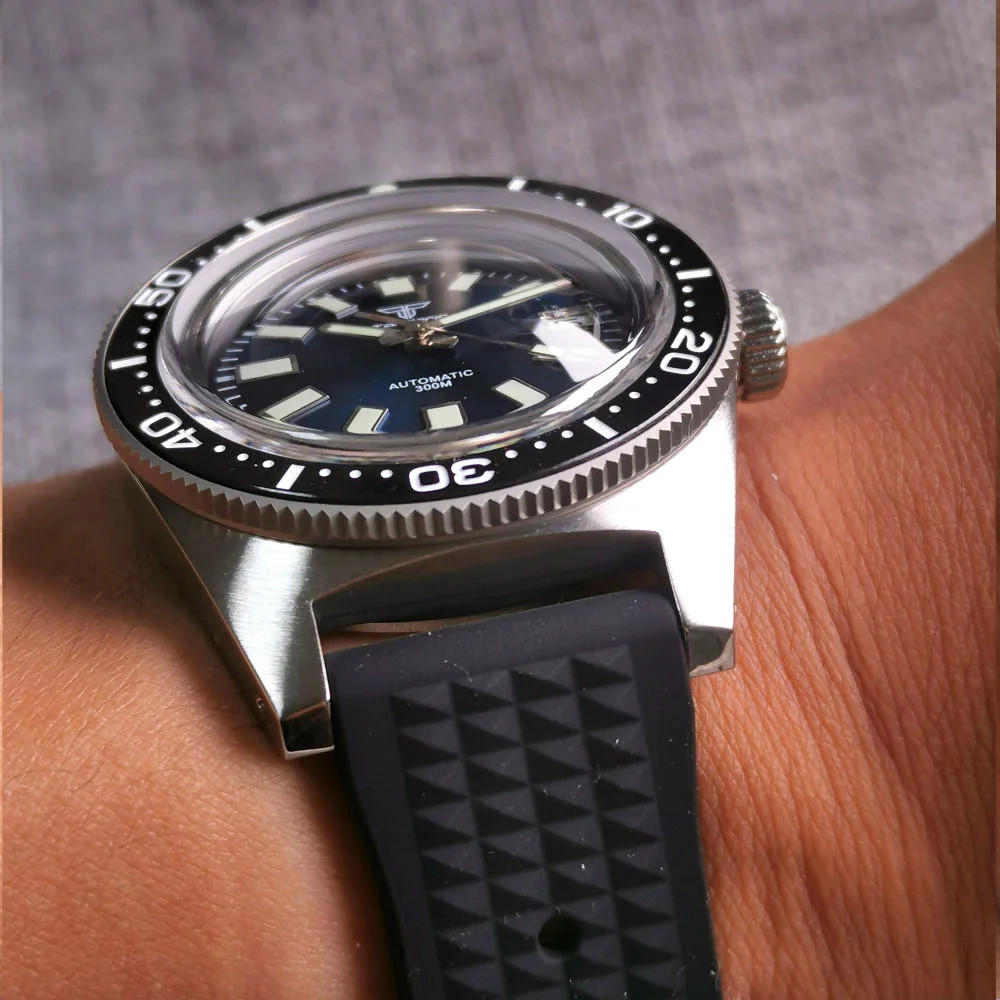 Tandorio 41mm 62MAS 30ATM Black Automatic Men Watches For Japan NH35/Miyota 8215