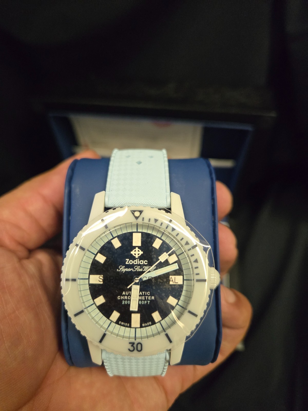 NEW and beautiful Zodiac Super Sea Wolf Blue Ceramic Automatic Watch
