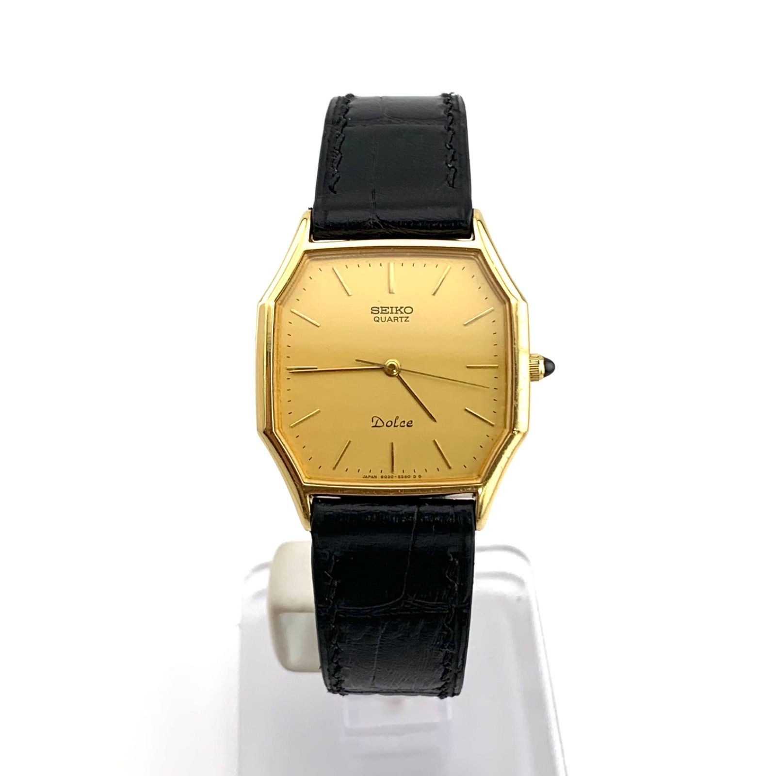 Used SEIKO Dolce 6030 5500 quartz wristwatch gold From Japan
