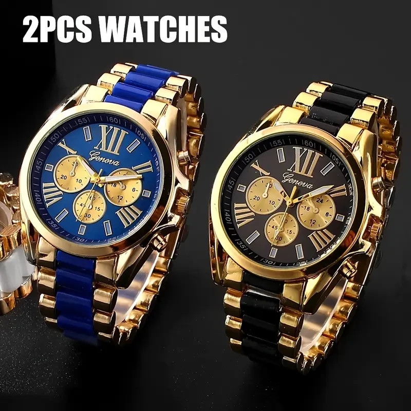Men’s Luxury Golden-Tone Retro Quartz Watch Roman Numerals – Elegant Casual Watc