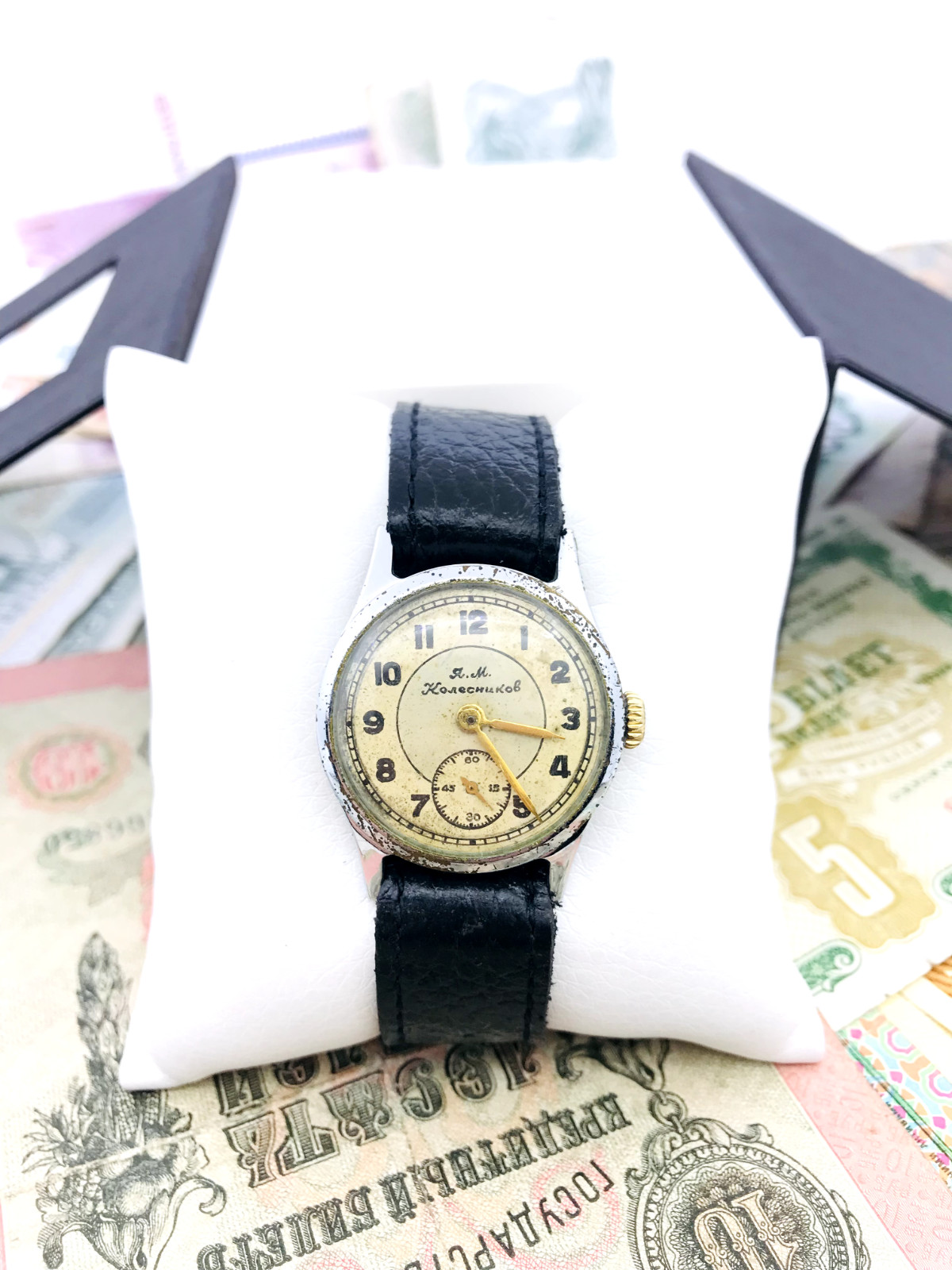 ☢️ Kolesnikov Artel wrist watch Swiss Watch Vintage 1930 – 1940 WW2 Service 🛠