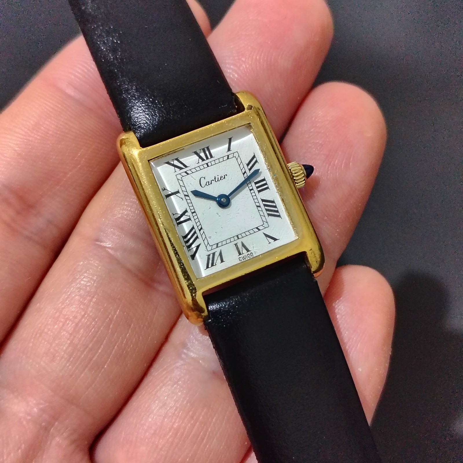 Vintage Cartier Tank Pre-must 18k Electroplated 1970s 21x28mm