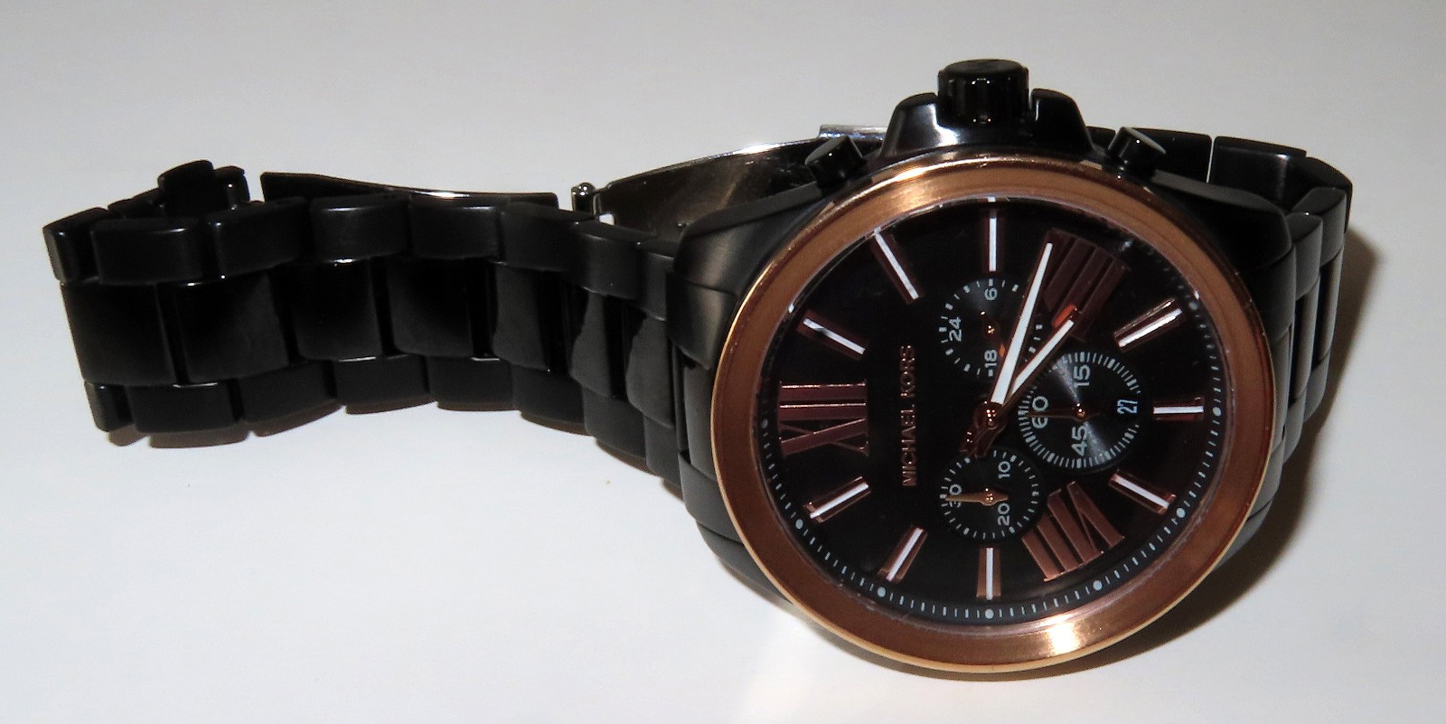 MICAHEL KORS Authentic Wren Black Rose Gold Chronograph MK8933 Men’s Watch