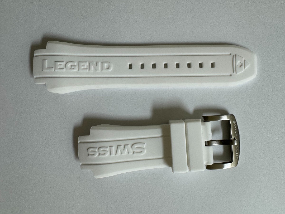 Swiss Legend Neptune Silicone/Rubber white band strap for 53mm watches