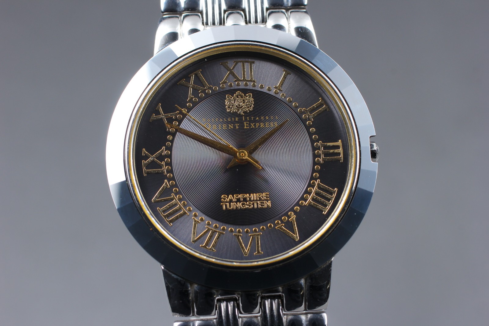 MINT / New Batt ORIENT EXPRESS OE-8039 Black Tungsten 34mm Men’s Watch JAPAN