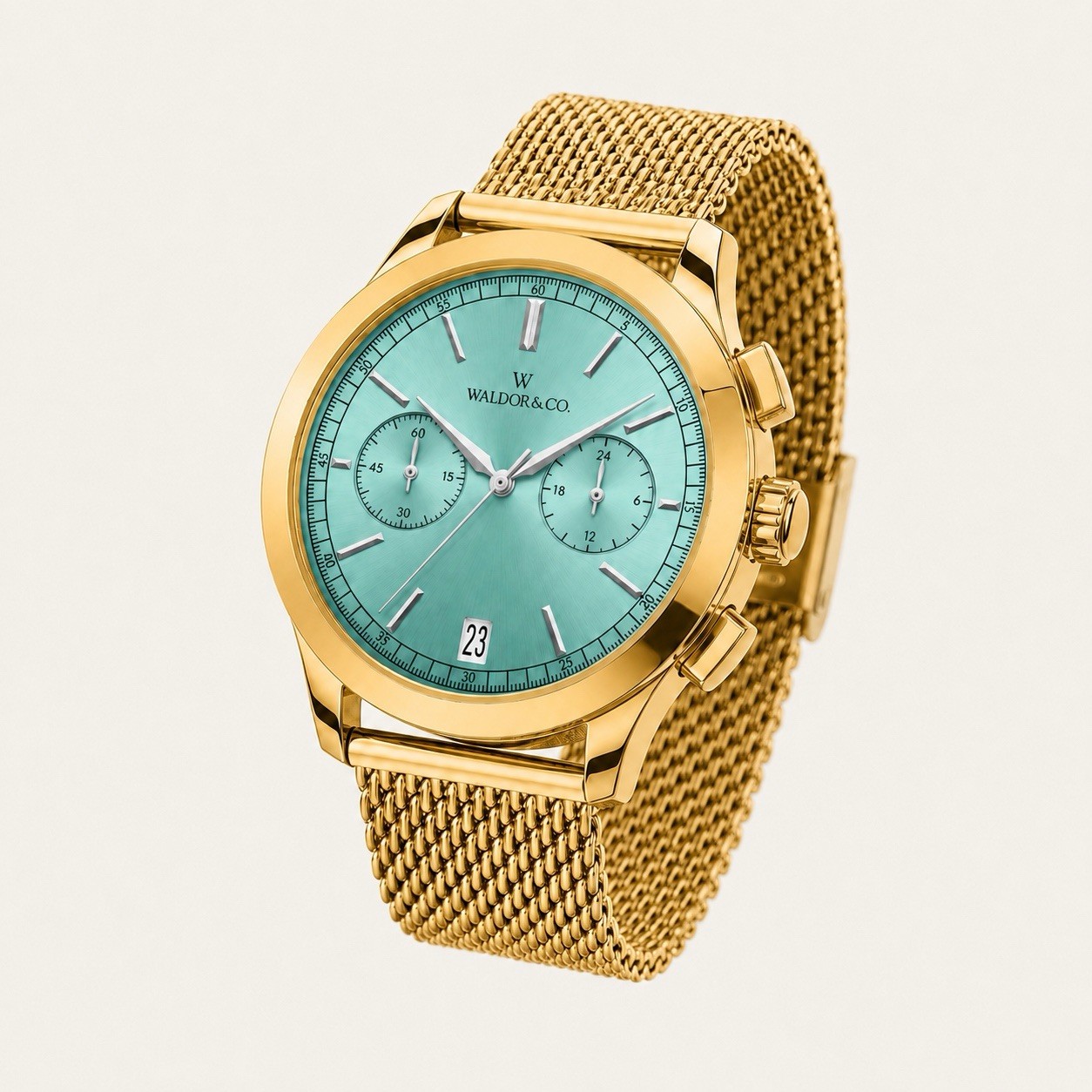 WALDOR&CO. Chrono 44 Sardinia 44mm Custom 24K Gold Plated Watch