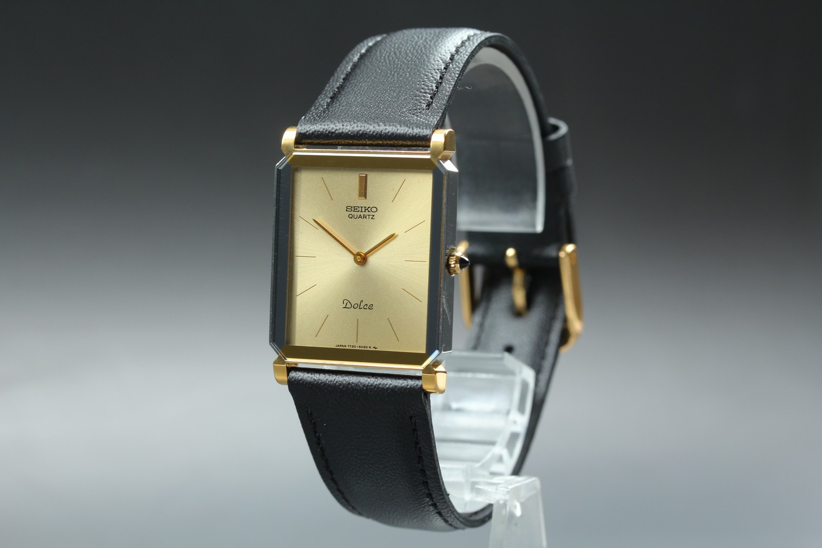 [Near MINT] SEIKO Dolce 7730-5020 Gold Dial Quartz Men’s Watch From JAPAN