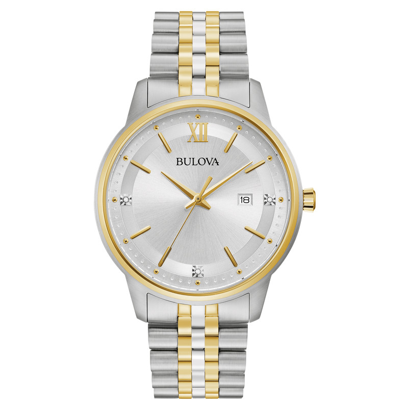 Bulova Men’s Classic Calendar Quartz Silver Stainless Steel Watch 41 MM 98D161