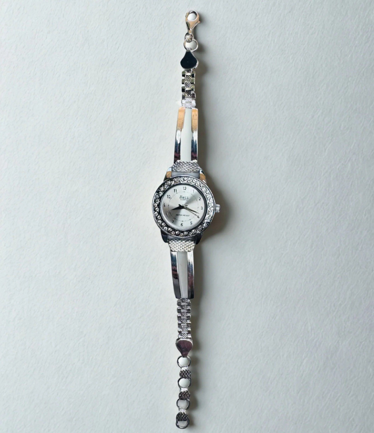 19 cm 925 silver watch with adjustment, with steel case, HANDMADE