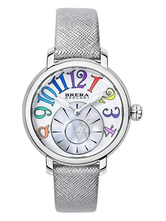 NEW Brera Orologi VALENTINA MODERN Silver 38mm Womens Leather Watch BRVAMO3801