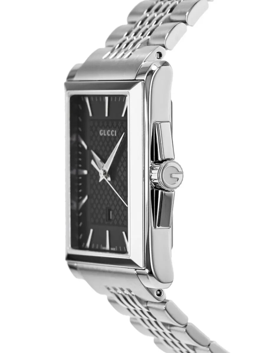 Gucci G-Timeless Men’s Black Dial Stainless Steel Watch – YA138401 ($1150 MSRP)