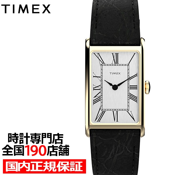 Timex 1976 Dress Rectangular Reissue TW2Y56200 Watch Quartz Black Leather