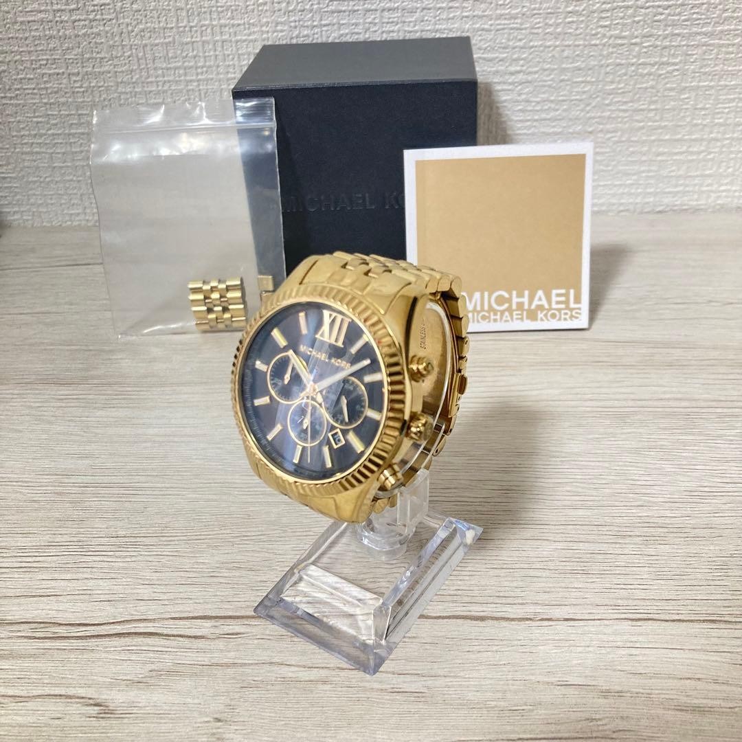 Michael Kors Watch MK8286 Men’s Quartz Black Gold Chronograph