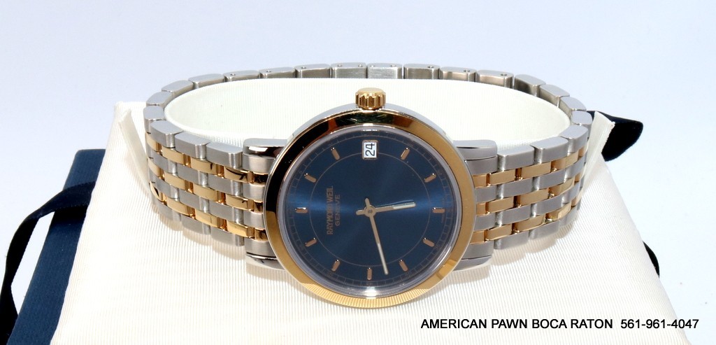 Raymond Weil 5593 Toccata Stainless Steel Two Tone Quartz Watch 35mm Blue Dial