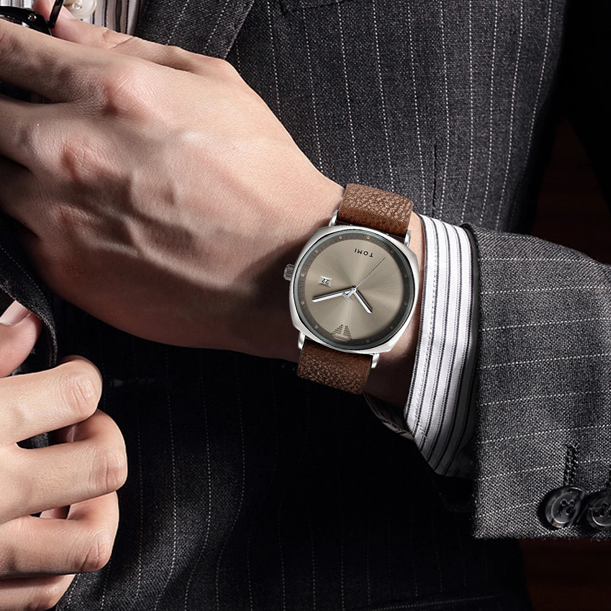 3PCS Simple Business Men Watch Wallet Gift Box Set High Quality Classic