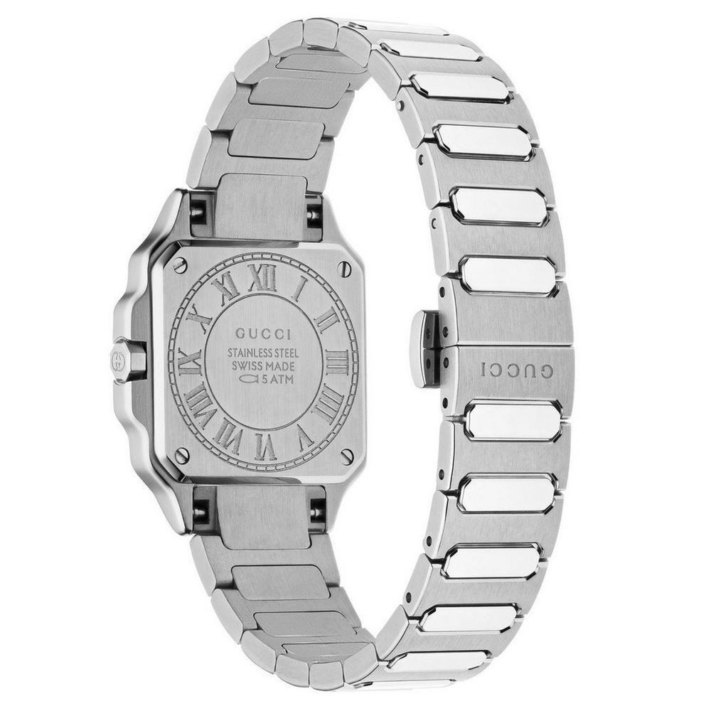 Gucci G-Flat 24mm Diamond Ladies Watch YA166508 Burgundy, 24mm Silver/Red Unisex