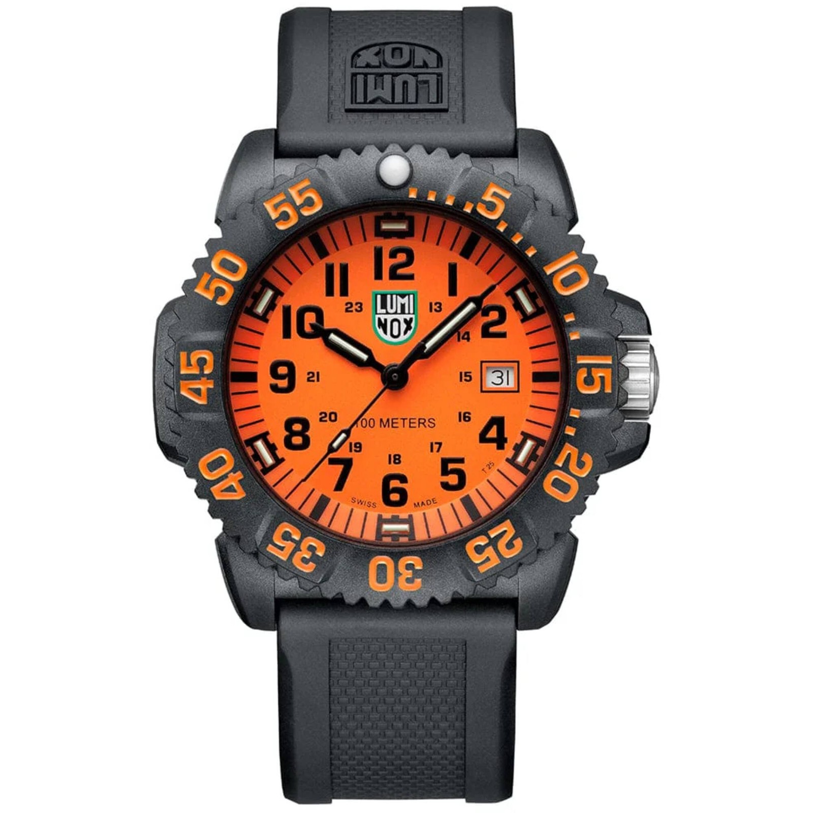 Luminox Men’s Watch G Sea Lion Quartz Orange Dial Black Rubber Strap X2.2059.1