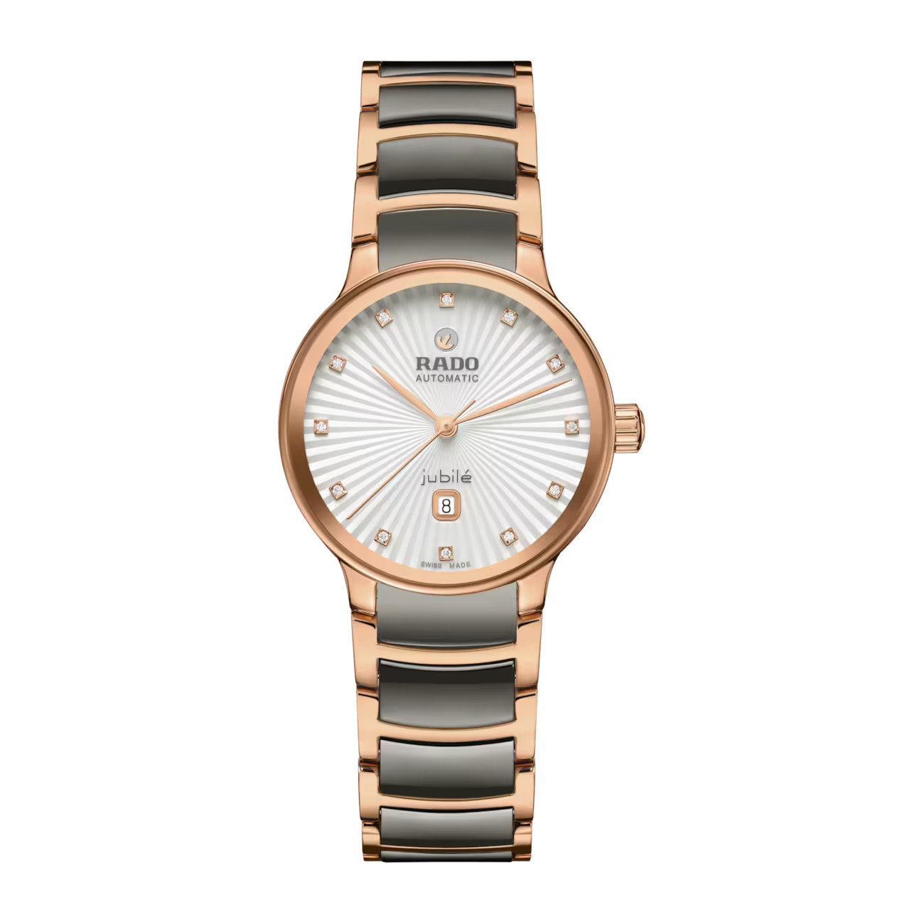 Rado Centrix SWISS Automatic Diamond White Dial Ceramic Ladies Watch R30019742