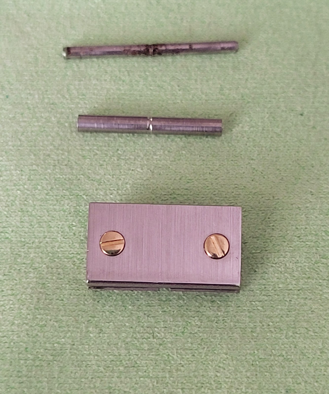 Cartier Santos Authentic End Links,S.Steel & Gold,11.9 MM,Push Pin,Excellent