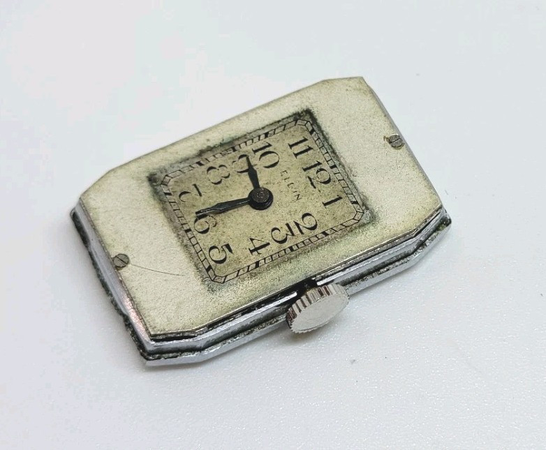 Vtg 1931 Elgin Model 1 Grade 488 7J Art Deco Mechanical Wrist Watch For Repair