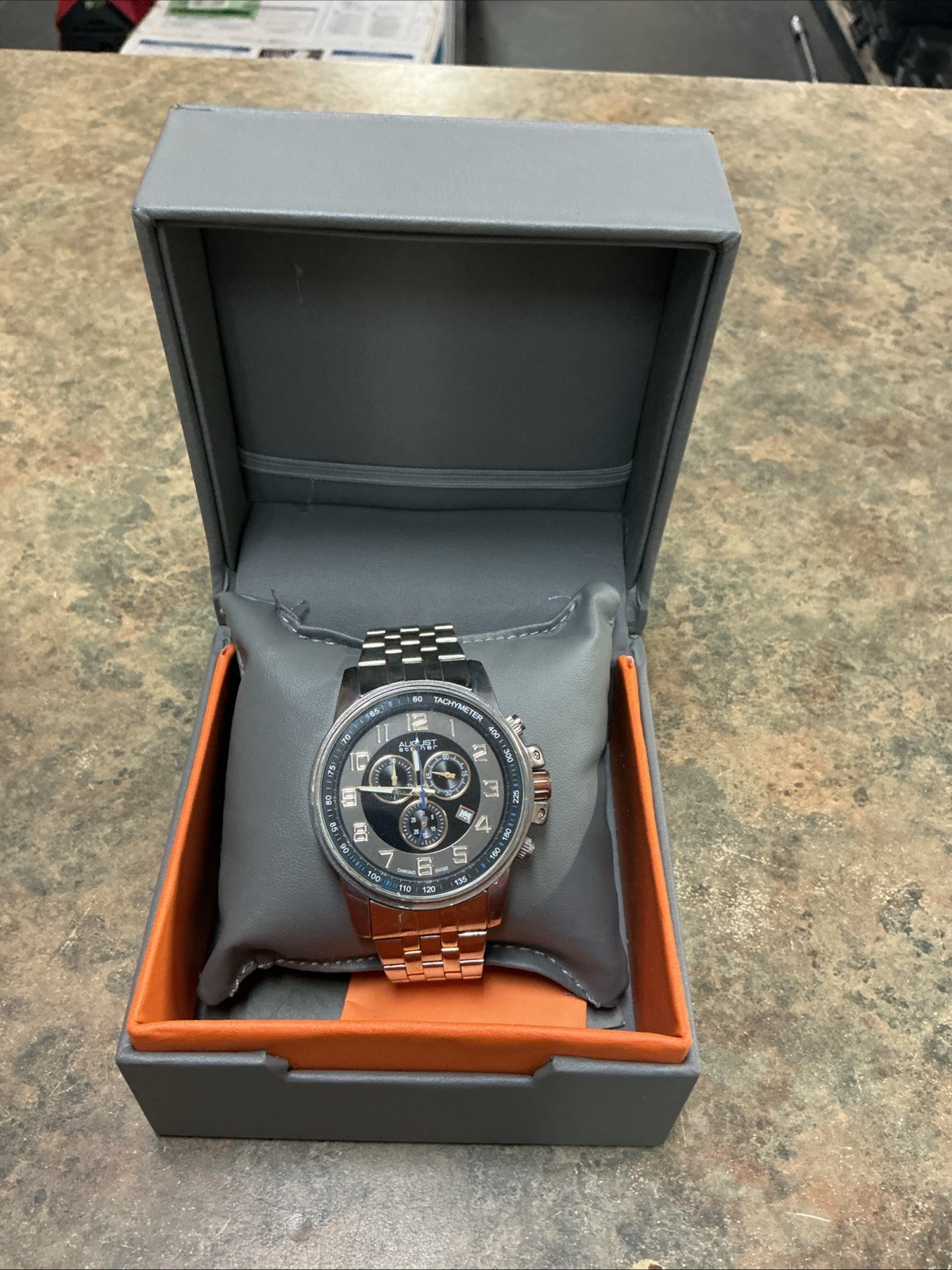 August Steiner AS8118TTG Swiss Quartz Chronograph Tachymeter Date Mens Watch