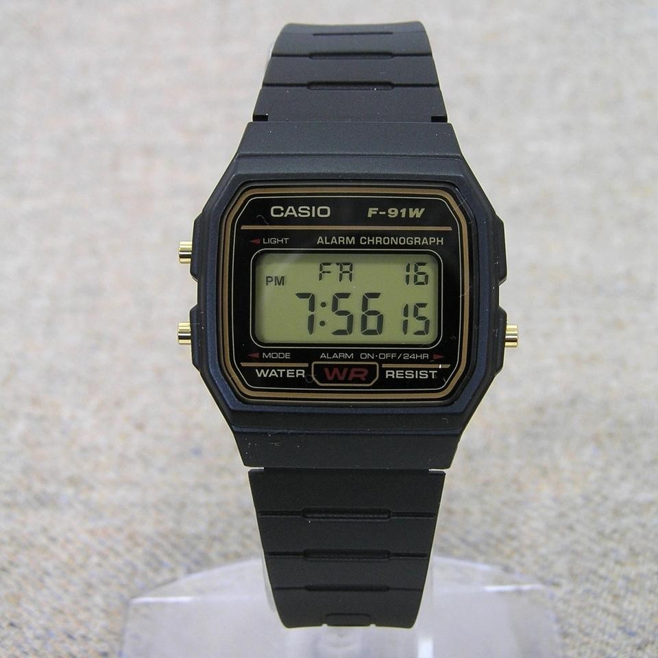 NEW Casio F-91W Black & Gold Digital Watch F-91WG-9QJH JDM