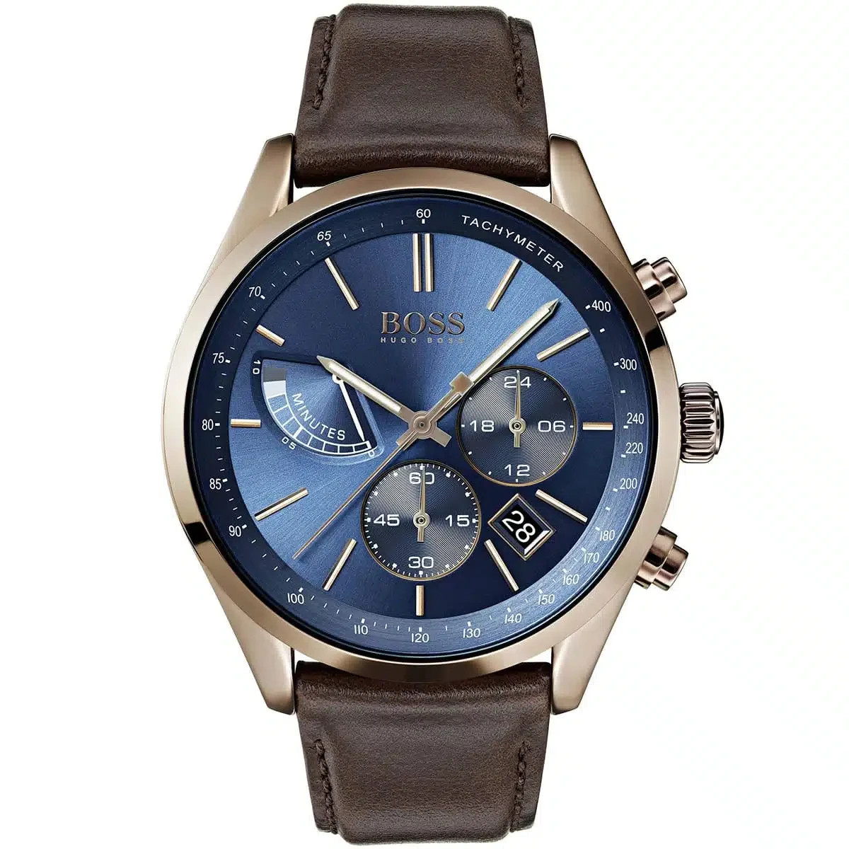 Hugo Boss Grand Prix 1513604 Chronograph Blue Dial Rose Gold Men’s Watch