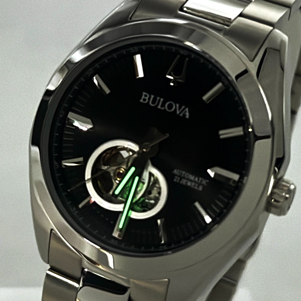 Bulova 96A270 Men’s Surveyor Automatic Black Dial Stainless Steel Watch 42mm
