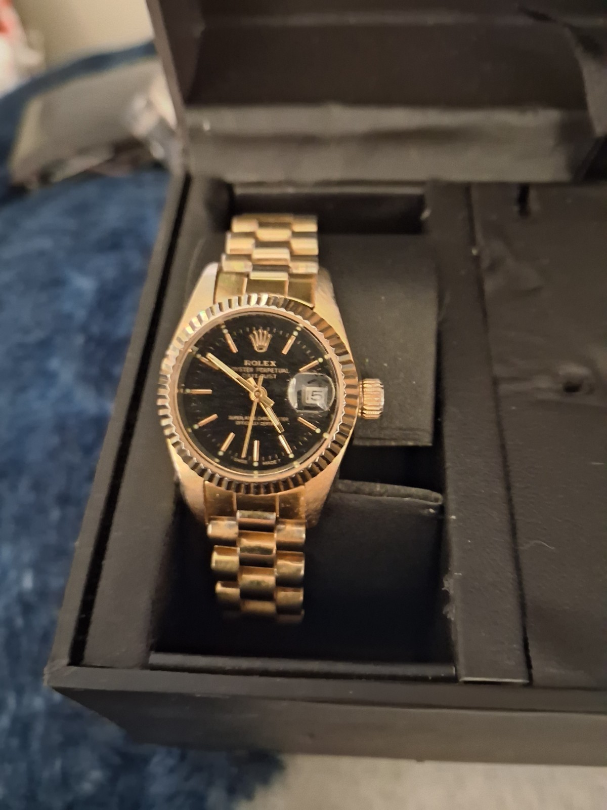 Presidential Rolex Datejust 69178 Watch 26mm Black Index Dial 18K Yellow Gold