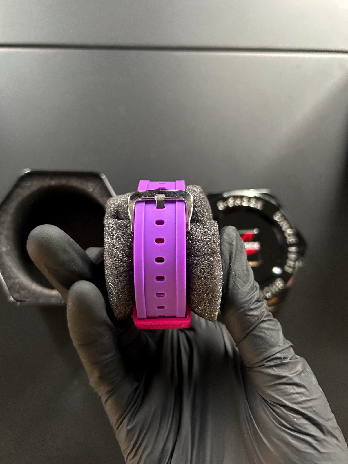 Casio G-Shock GA-2100 Watch White bezel, Purple/Pink band