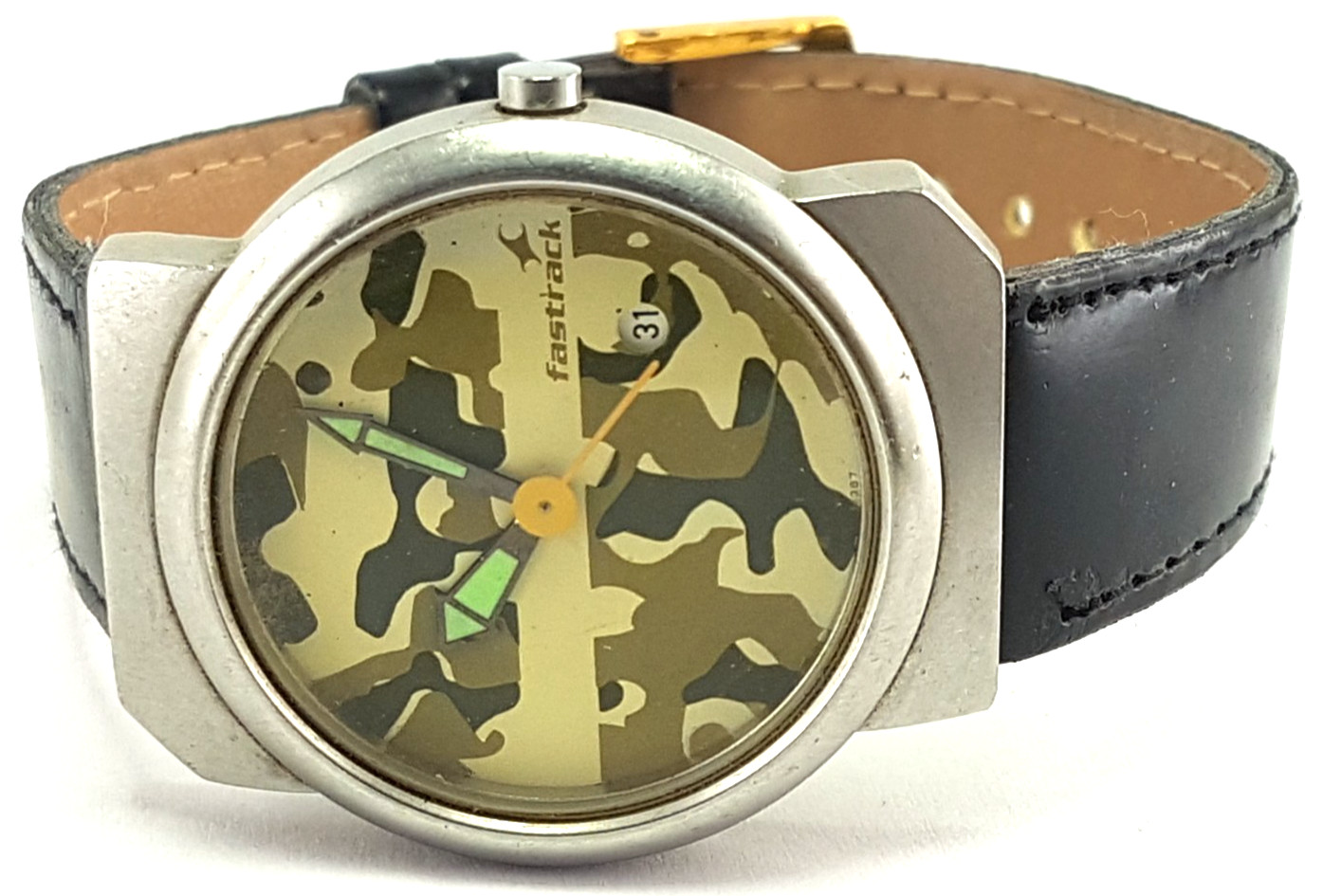 Used Men’s Camouflage Watch Stealth Black Original Wrist Watch Date Lume Hand