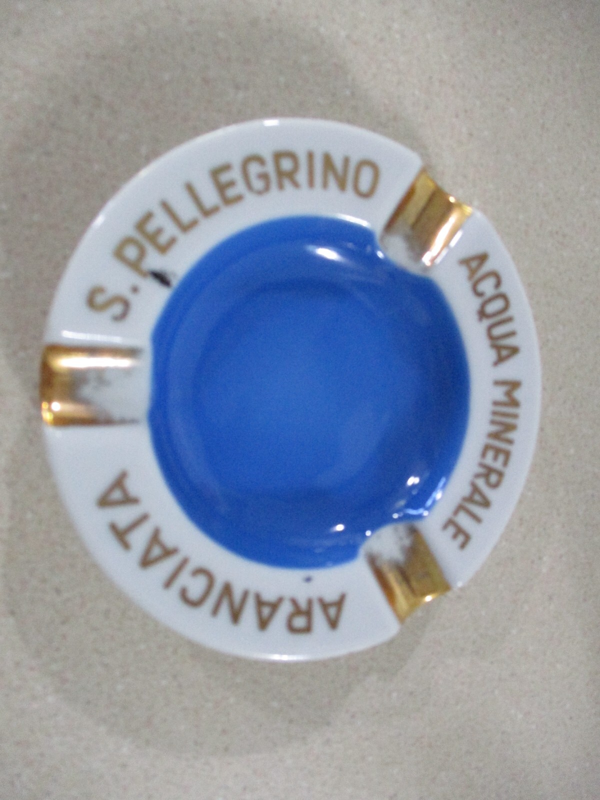 S. PELLEGRINO Orange Mineral Water Acqua Minerale Aranciata advertising ashtray