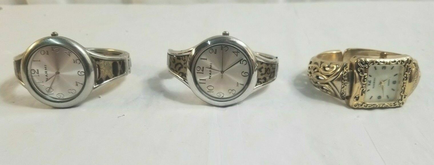 3 NARMI Ladies Watches Bracelet Style RUN but NEED BATTERIES Watch Lot 9