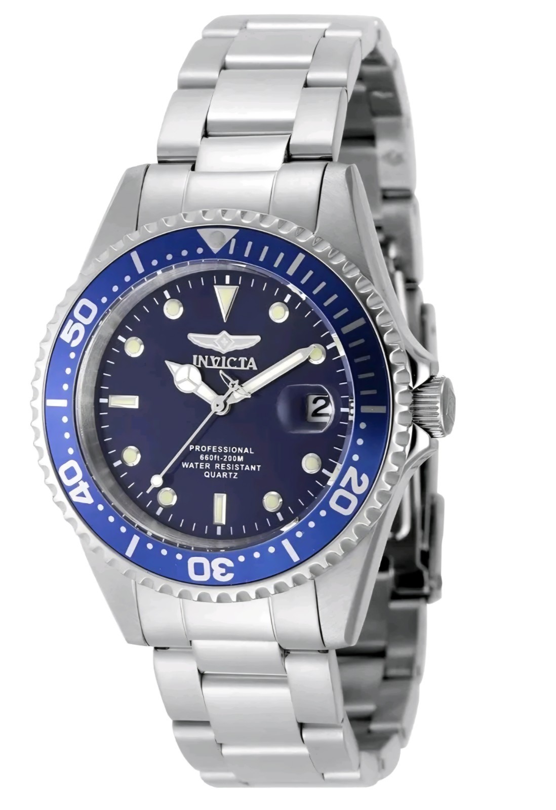 Invicta 48724 PRO DIVER Men 37.5mm Blue Dial/Bezel Stainless Steel Band W/Wnty
