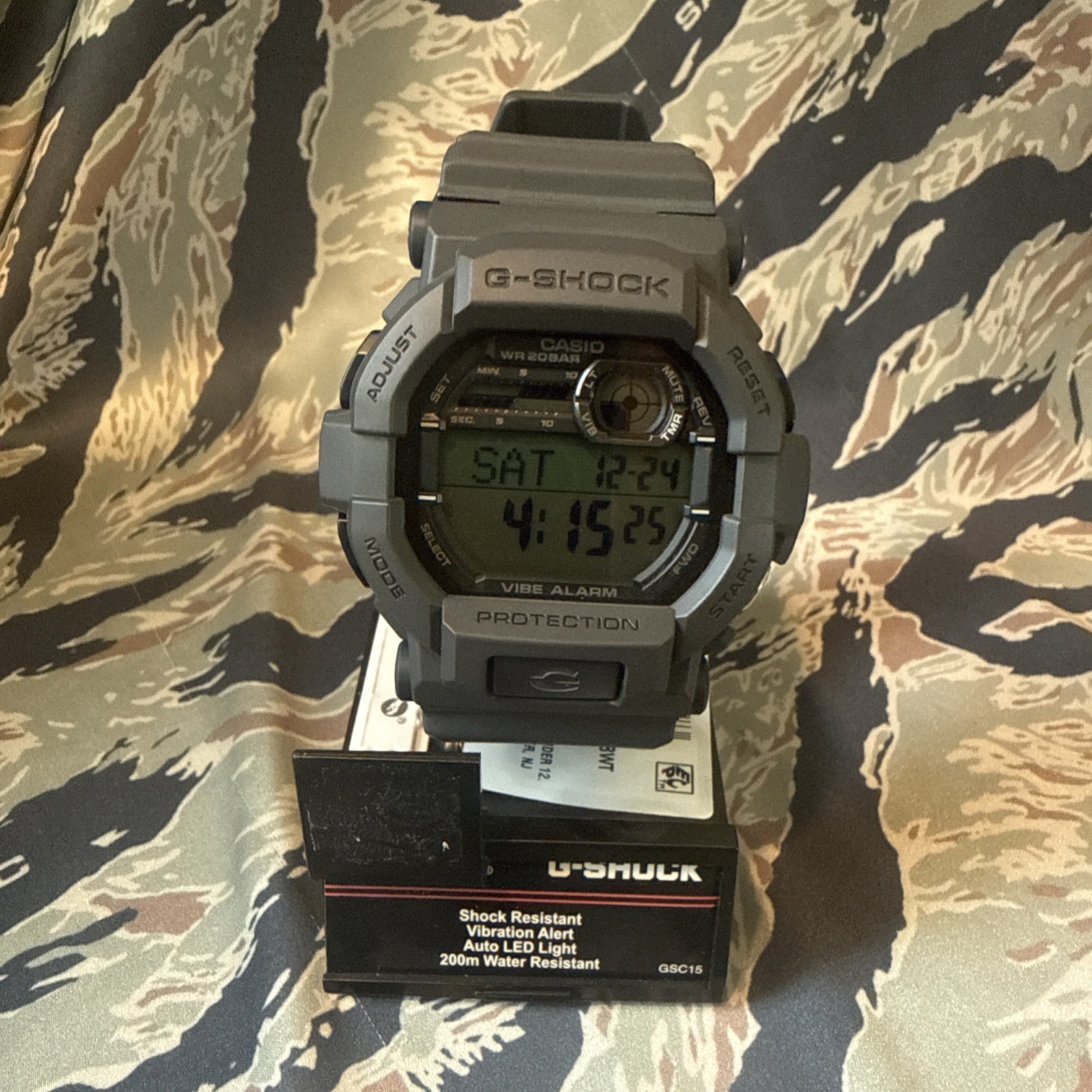 Casio G-Shock GD350-8WT Men’s Sport Watch – Grey NEW Vibration Alarm – Tactical