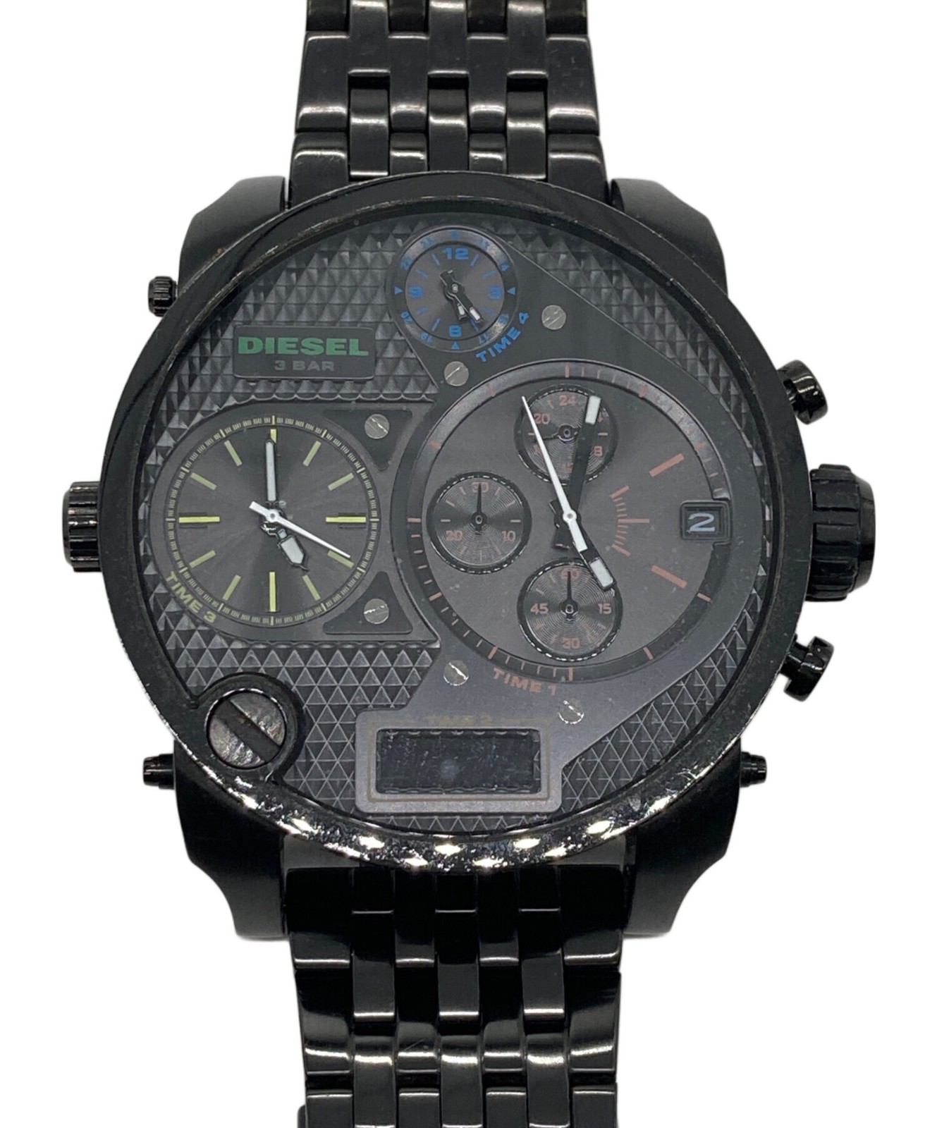 DlESEL DZ-7266 Mens Watch Chronograph Quartz Analog Round Black DATE