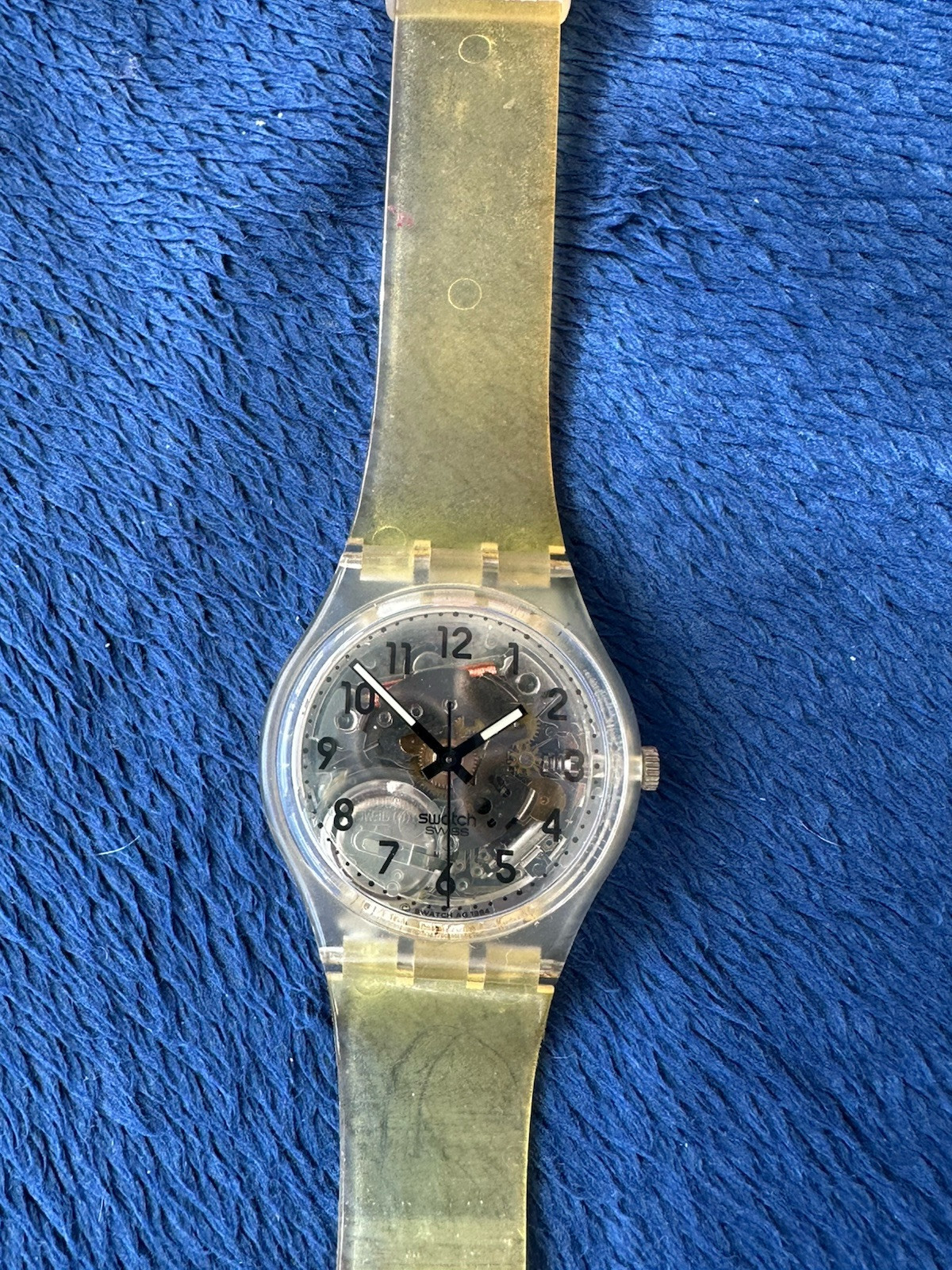 Swatch Watch Men’s Clear Jelly 1996 Watch, 8.5in Long