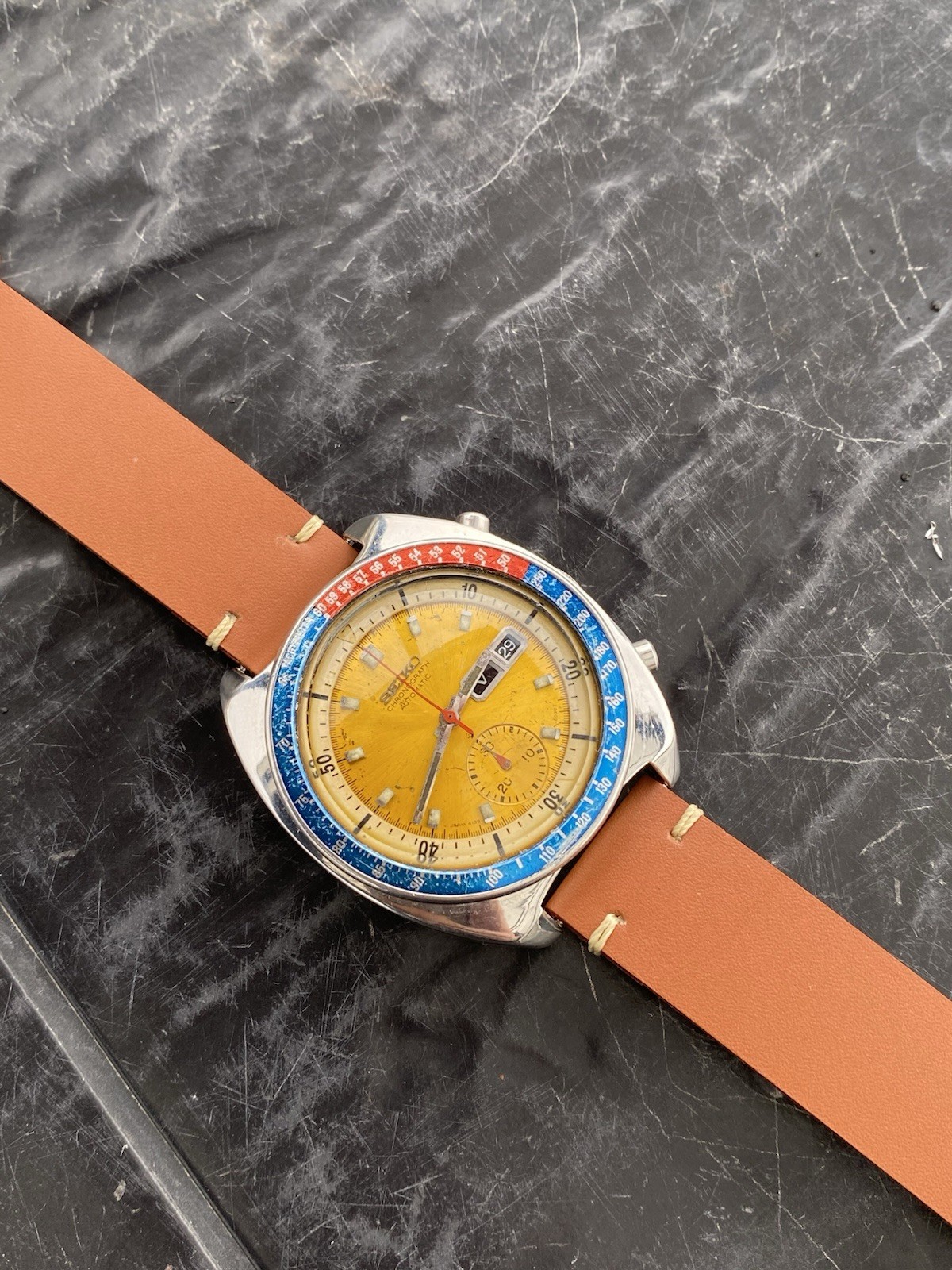 Seiko Pogue Pepsi Bezel 6139-6002 Automatic Chronograph Vintage
